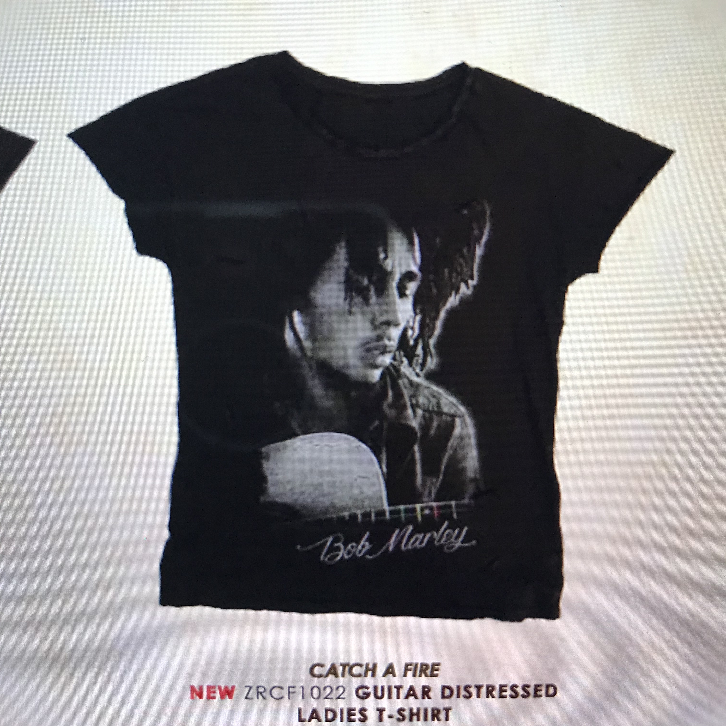 Guitar Distressed Ladies T-sher